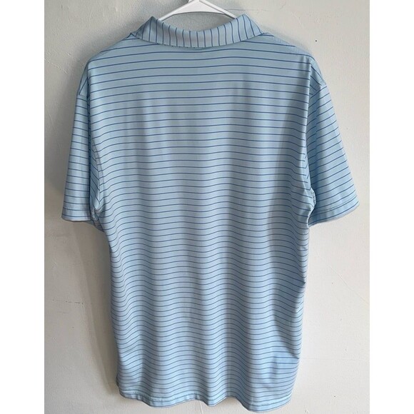 Peter Millar Blue Striped Polo Shirt Size Medium - Picture 3 of 6